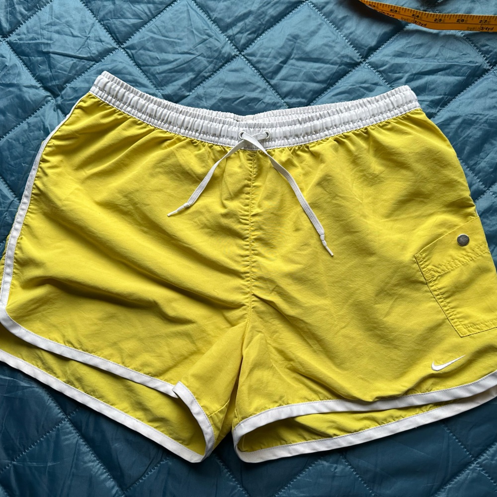 Nike Yellow and White Athletic Shorts